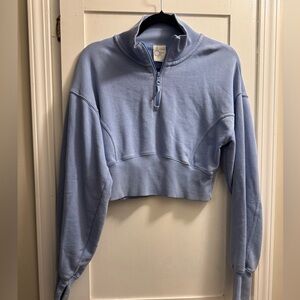 OFFLINE By Aerie Throw-Back Corset Cropped Quarter Zip